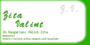zita valint business card